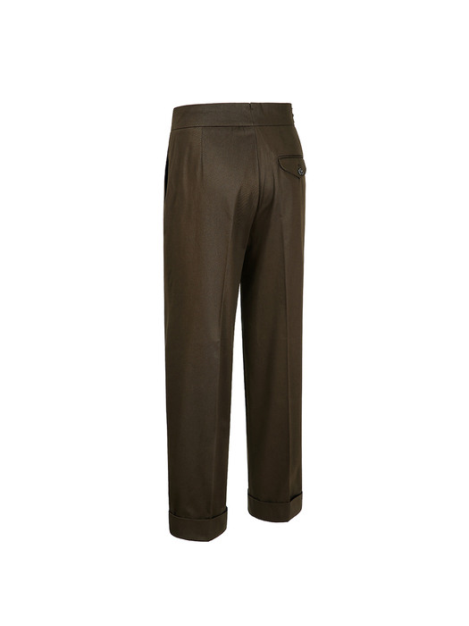 20s Cotton Side Trousers (Brown)