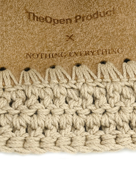 CROCHET PATCHWORK BEANIE_NOTHING EVERYTHING COLLAB, BEIGE