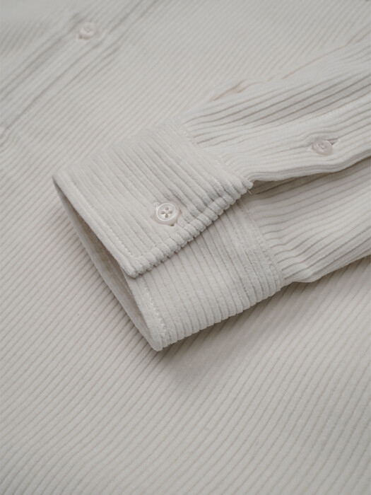 OVER FIT HEAVY CORDUROY SHIRT_IVORY