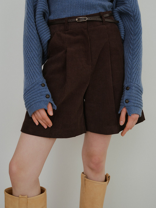 monts 1406 corduroy shorts (dark brown)