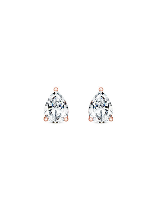 Solitaire Pear Earring(rose gold)