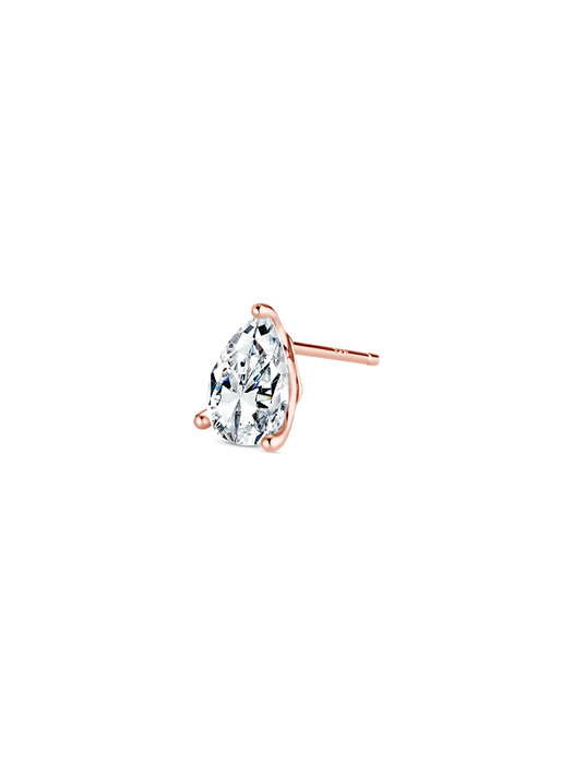 Solitaire Pear Earring(rose gold)