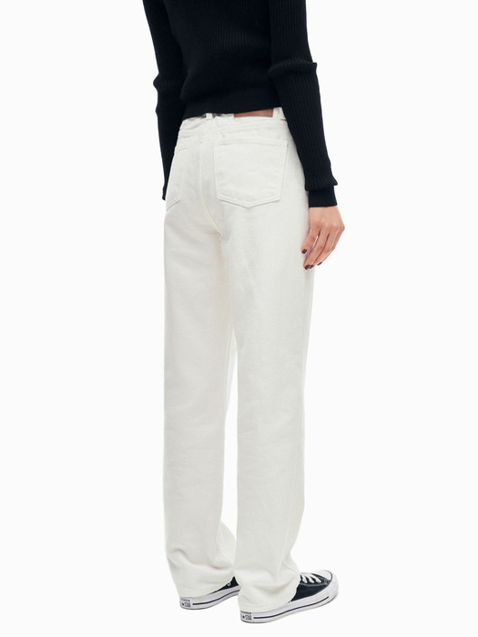 LW131 ESSENTIAL STRAIGHT COTTON PANTS_WHITE