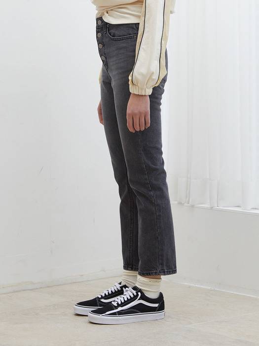 GREYISH BUTTON DOWN STRAIGHT JEANS_GY