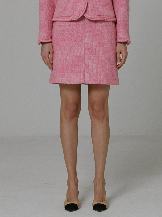 Maremma Tweed Skirt_Pink