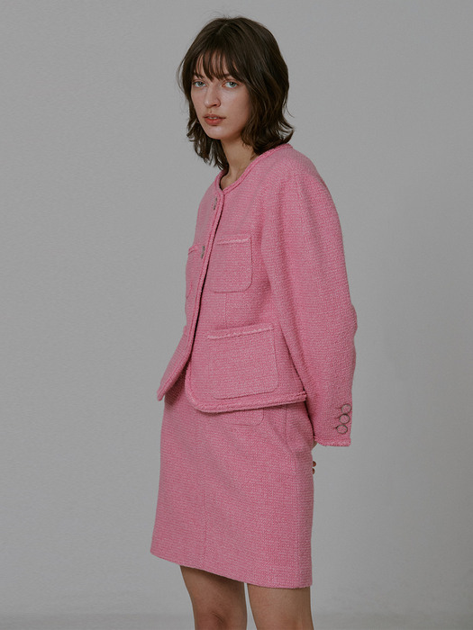 Maremma Tweed Skirt_Pink
