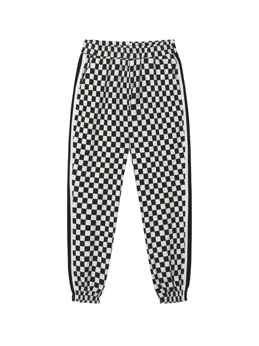 0 3 checkerboard jogger pants - BLACK