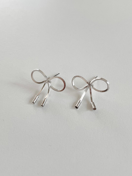 [silver925] ribbon chain earring