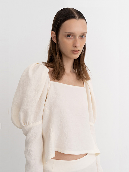 CLAIRE SQUARE NECK TOP (CREAM)