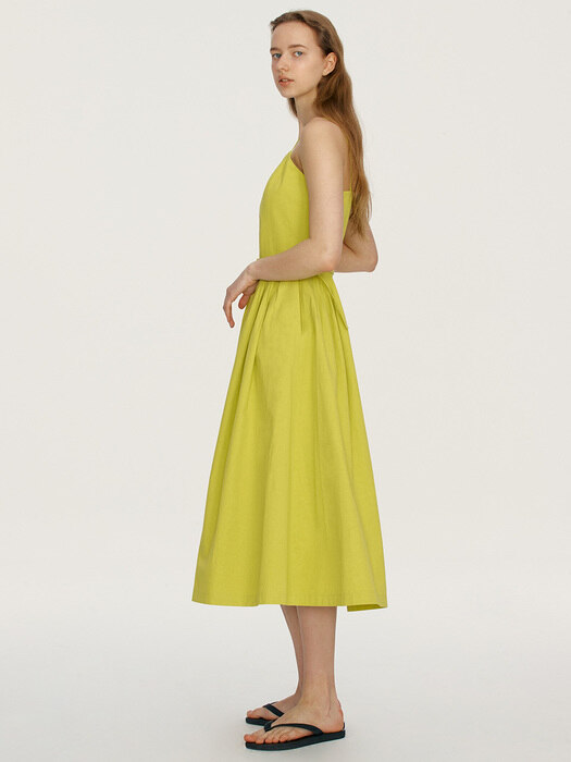 [N]SAGYE Flare camisole dress (Lime)