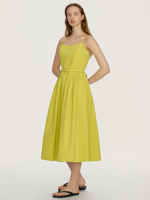 [N]SAGYE Flare camisole dress (Lime)