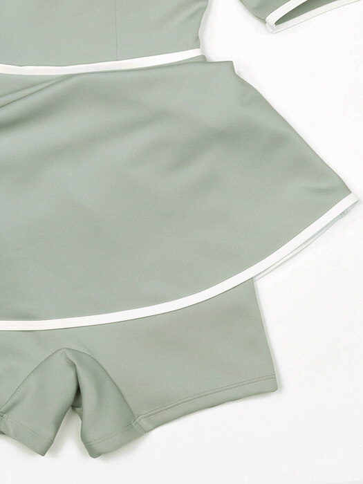 Puff Half Sleeve SwimSuit-Mint
