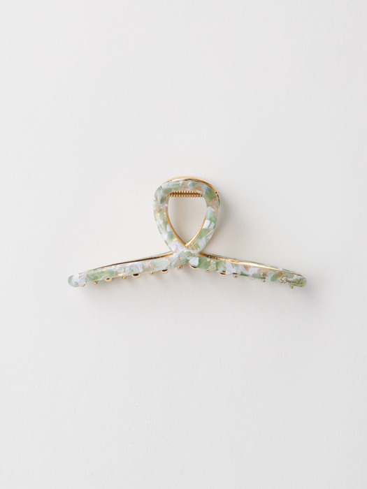 Marble Twist Hair Claw Clip (Garden Green)