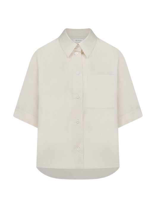 [단독]Cotton Placket Shirt-Beige