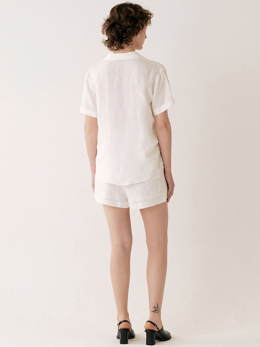 Linen Easy Shorts White