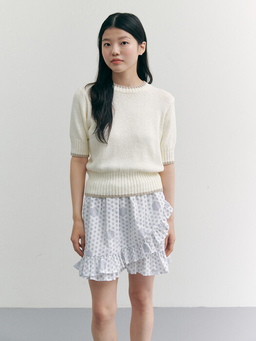 Color Block Cotton Knit Pullover_ivory