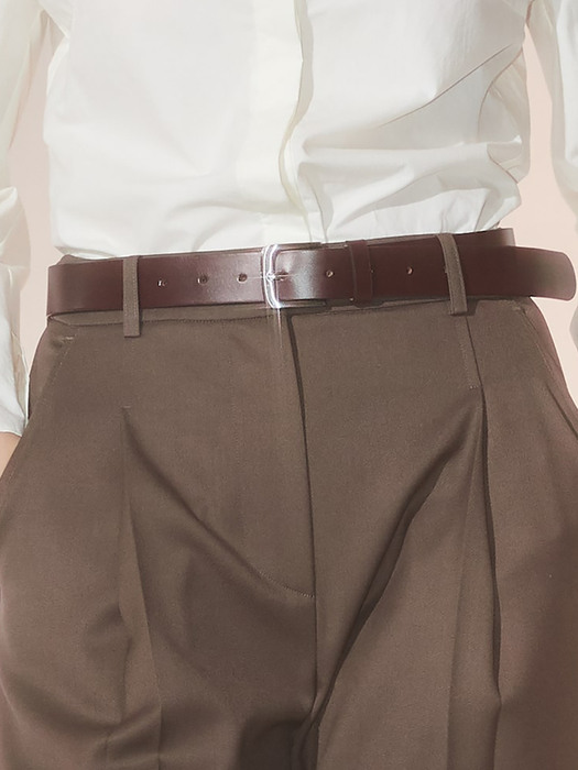 Essential Leather Belt  Dark Brown (KE288OM01D)