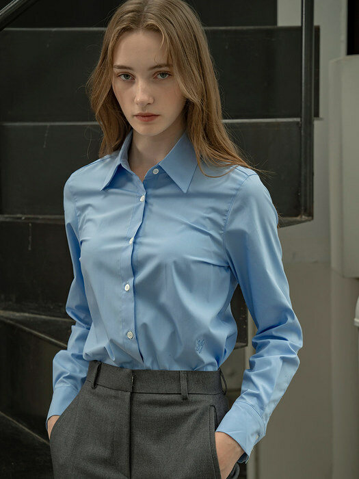 SITP5070 regular-fit signature shirt_Sky blue