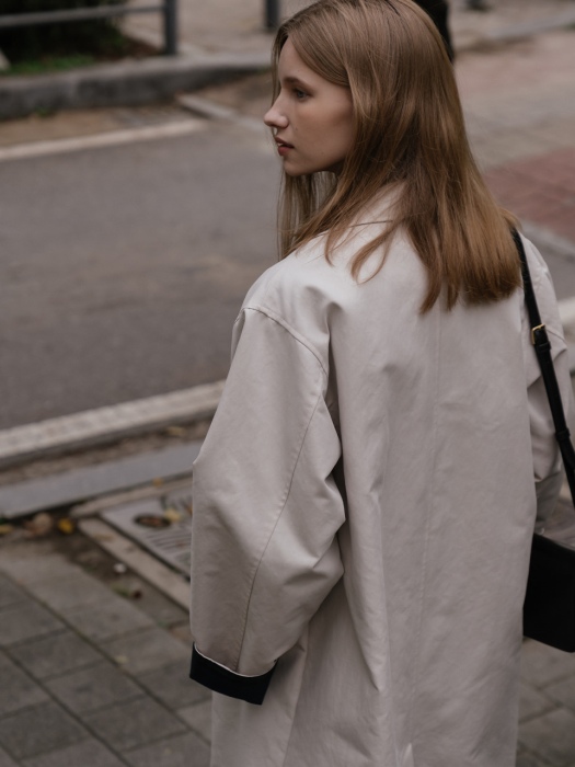 Roll up point trench coat_Ivory