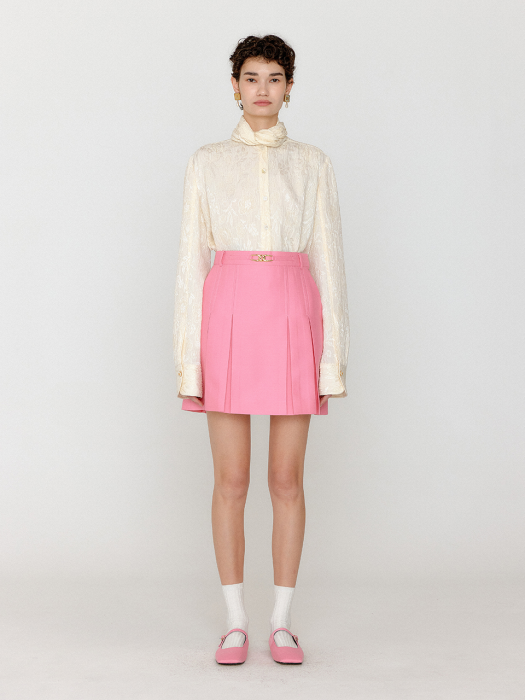 VABRINA Gold-trimmed Mini Skirt - Light Pink