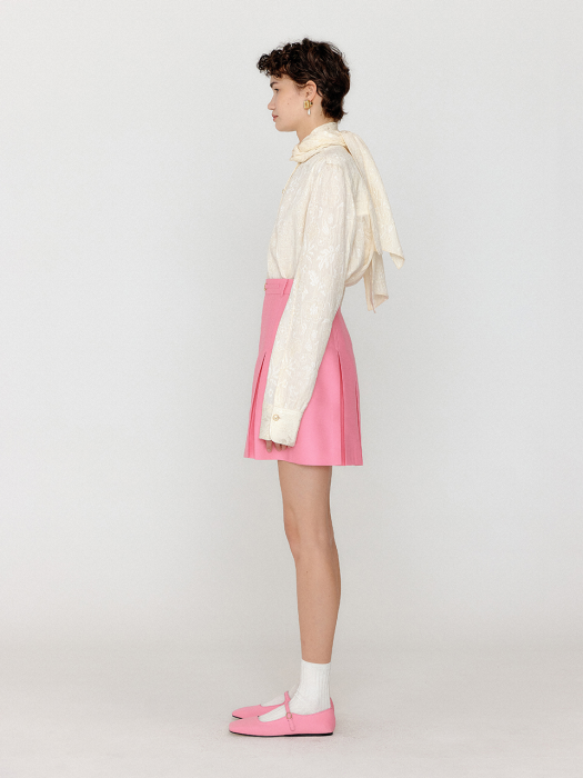 VABRINA Gold-trimmed Mini Skirt - Light Pink
