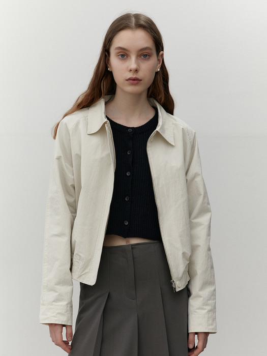 flap blouson - beige