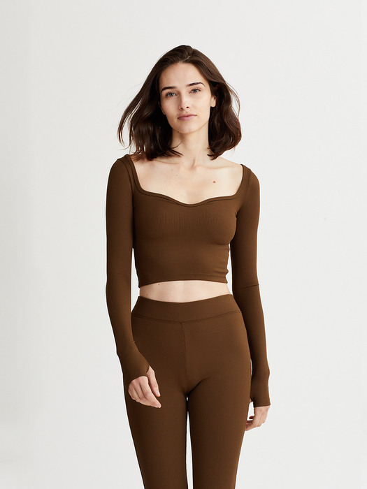 TALIA TOP OLIVE BROWN