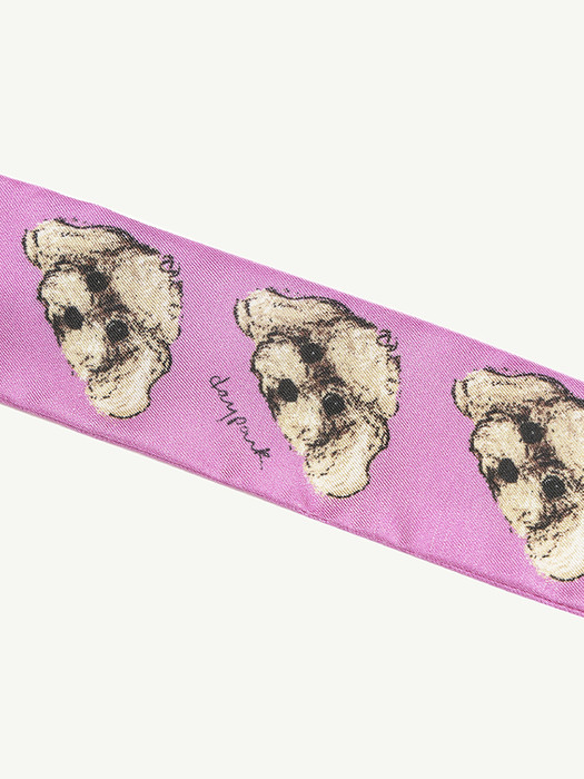 POODLES (Cupid) silk ribbon scarf