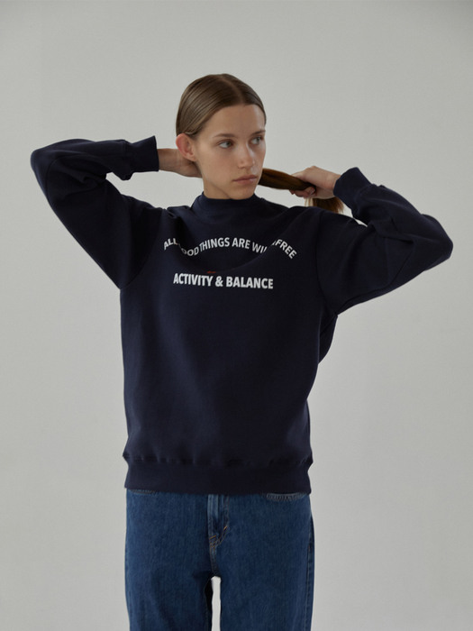 A&B oval SWEATSHIRT_Navy