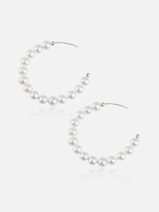 [Silver925] Topkapi Pearl Hoop Earrings
