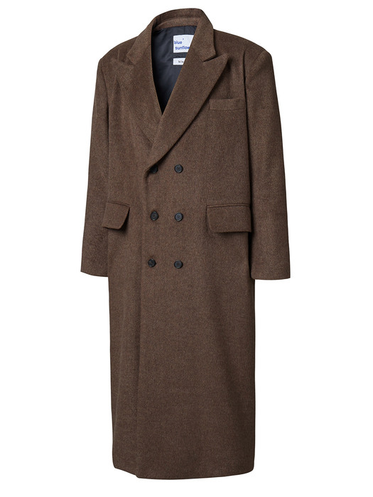 bluesf mohair double breasted long coat