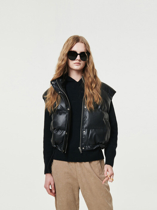 Dana Eco Leather Padded Vest_black