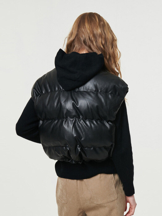 Dana Eco Leather Padded Vest_black
