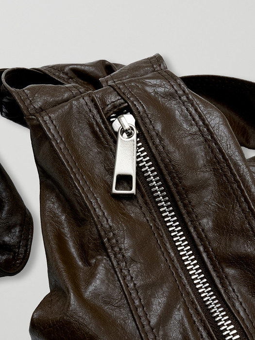 vegan leather sling bag_brown