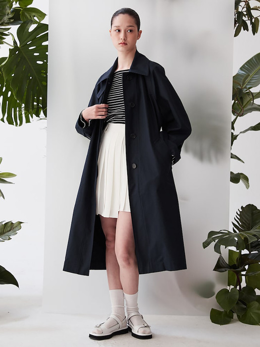 Signature Belted Volume Trench Coat  Navy (KE3230M02R)