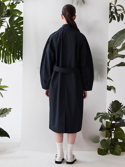 Signature Belted Volume Trench Coat  Navy (KE3230M02R)