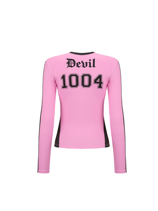 0 5 hell girl line top -PINK