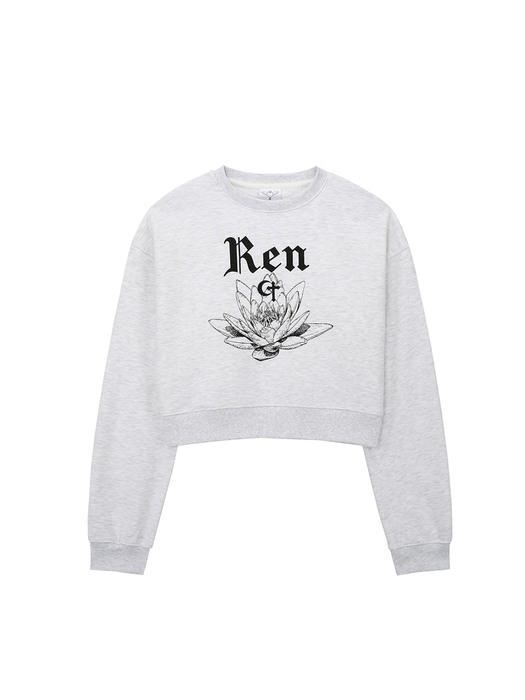 0 9 Ren crop sweatshirt - LIGHT GREY