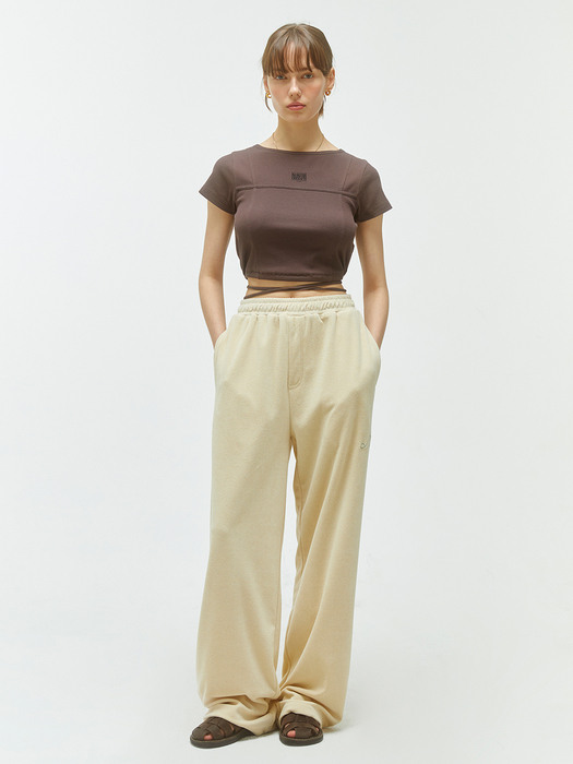 TERRY BANDING PANTS light beige