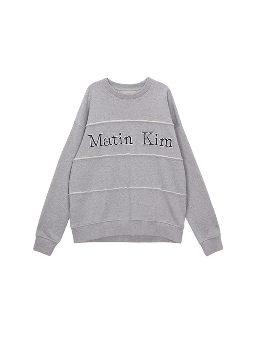 RAW CUT PATCHED SWEATSHIRT IN GREY