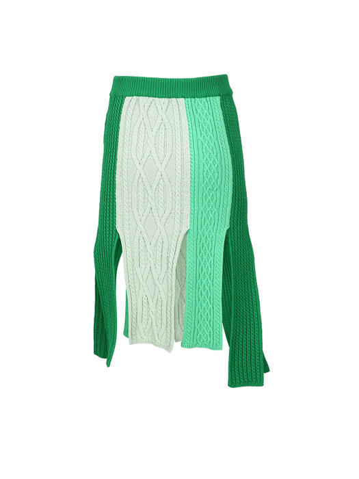 (WOMEN) PAOLA KNITTED PANELLED SKIRT apa598w(GREEN)
