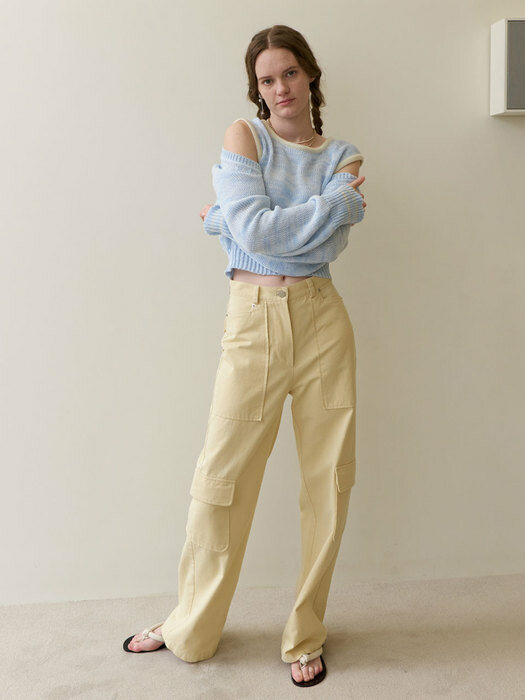 23 Summer_ Yellow Washing Cargo Pants