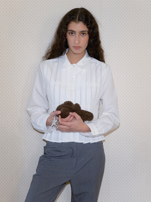 PLEATS SHIRT - ivory