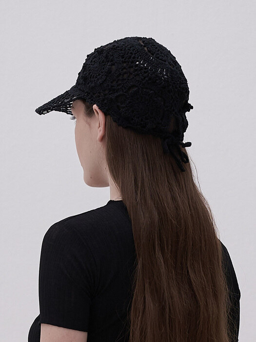 Floral Ball Cap_Black