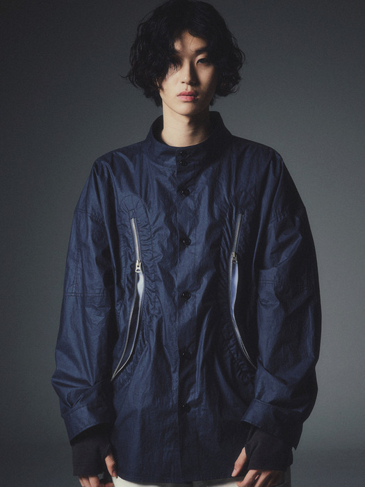 REXION CURVED ZIP-OVER SHIRT_NV