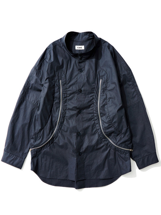 REXION CURVED ZIP-OVER SHIRT_NV