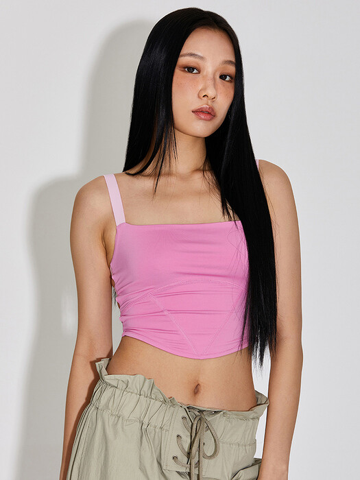 TG ELASTIC BACK WITH STITCH DETAIL CROP TOP_T316TP137(HL)