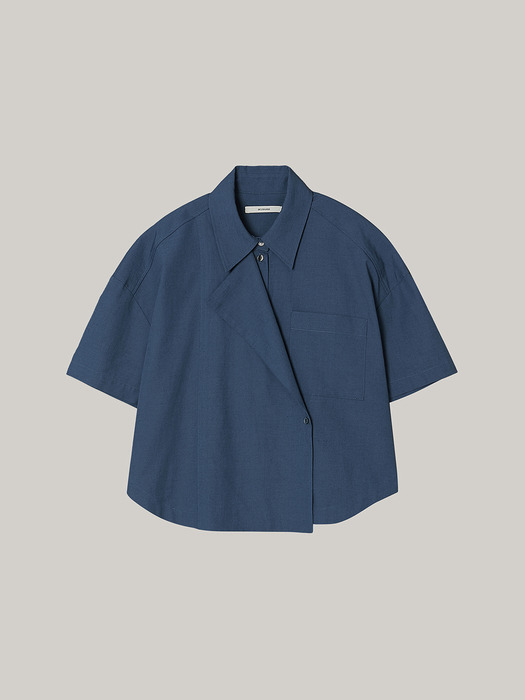 Layer Crop Shirt (midnight blue)