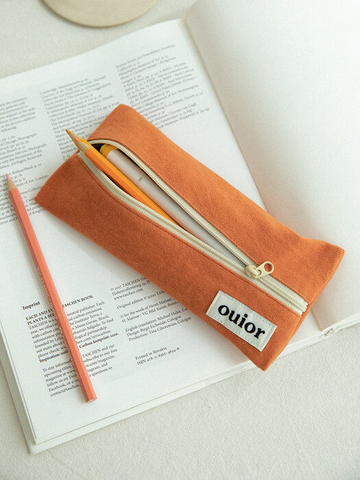 ouior flat pencil case - orange ade (middle zipper)