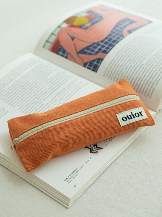 ouior flat pencil case - orange ade (middle zipper)